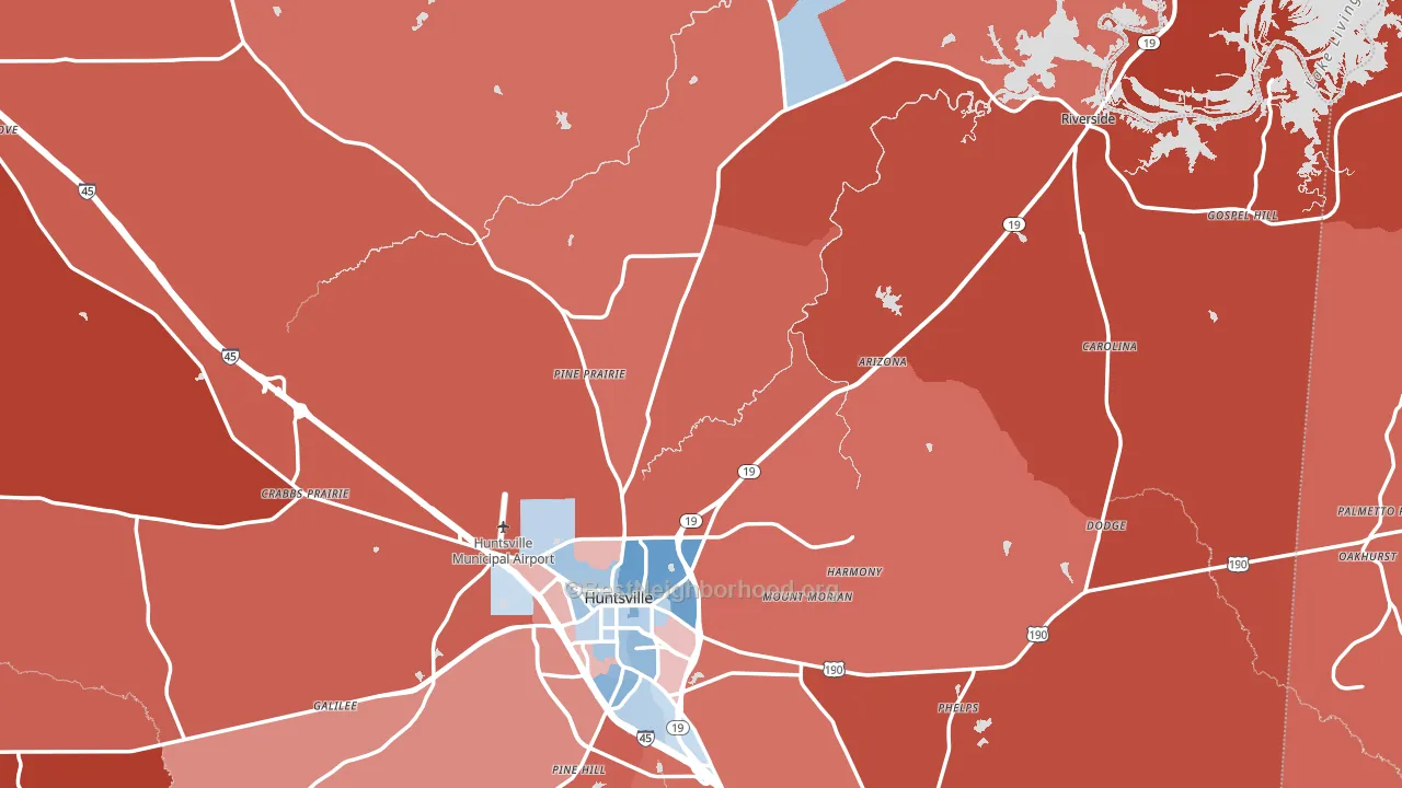 77320, TX block-group political-lean map
