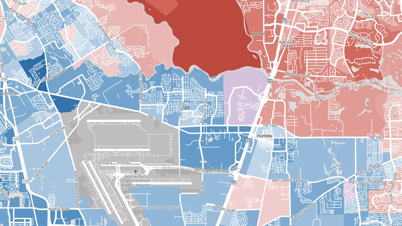 77338, TX block-group political-lean map