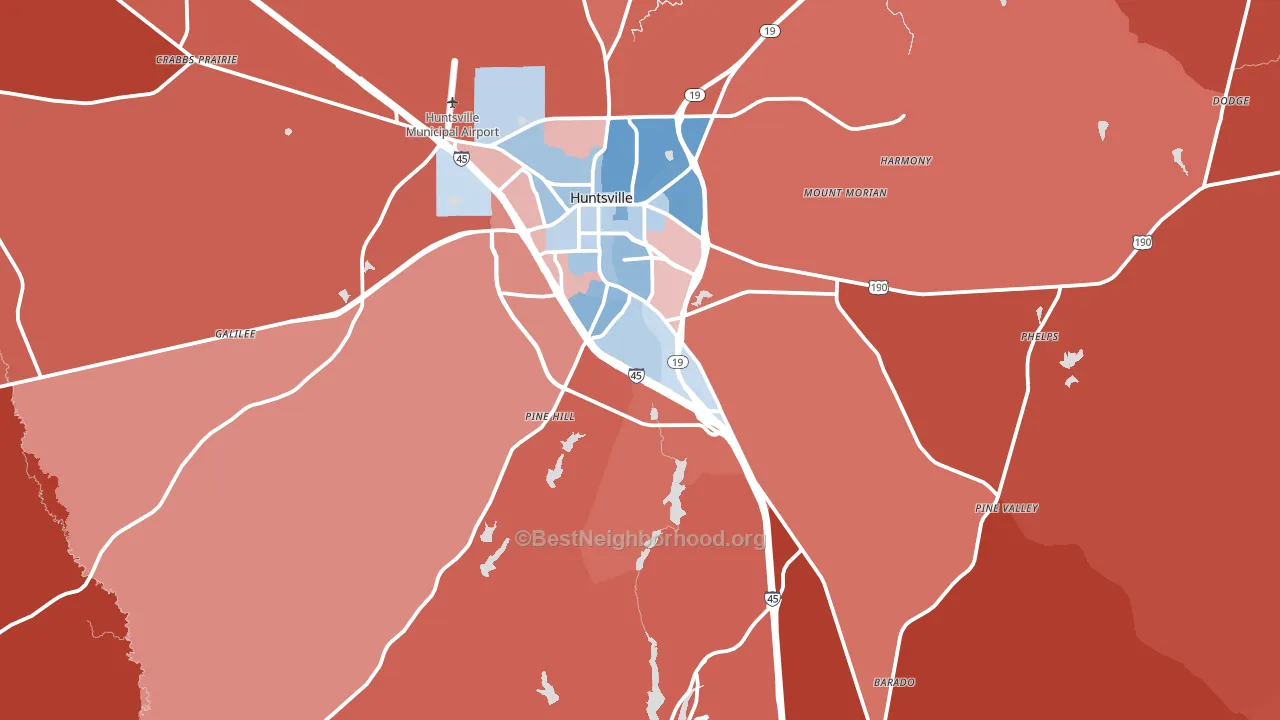 77340, TX block-group political-lean map