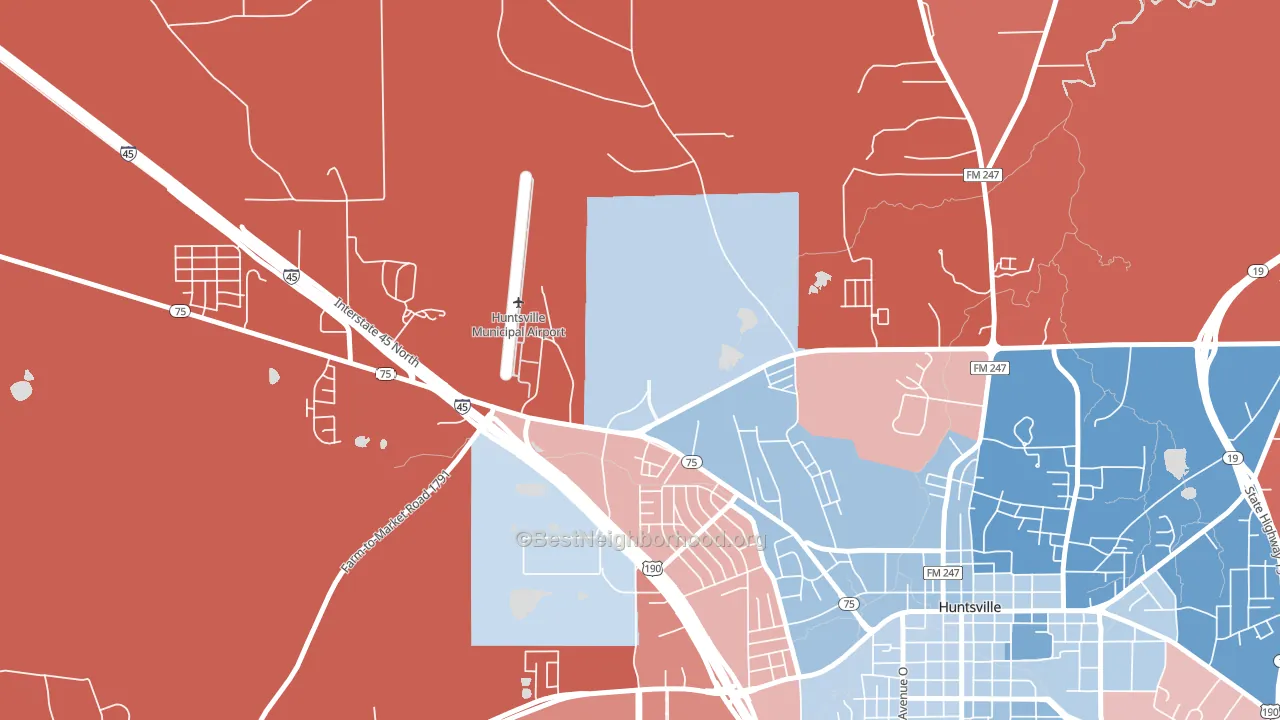 77349, TX block-group political-lean map