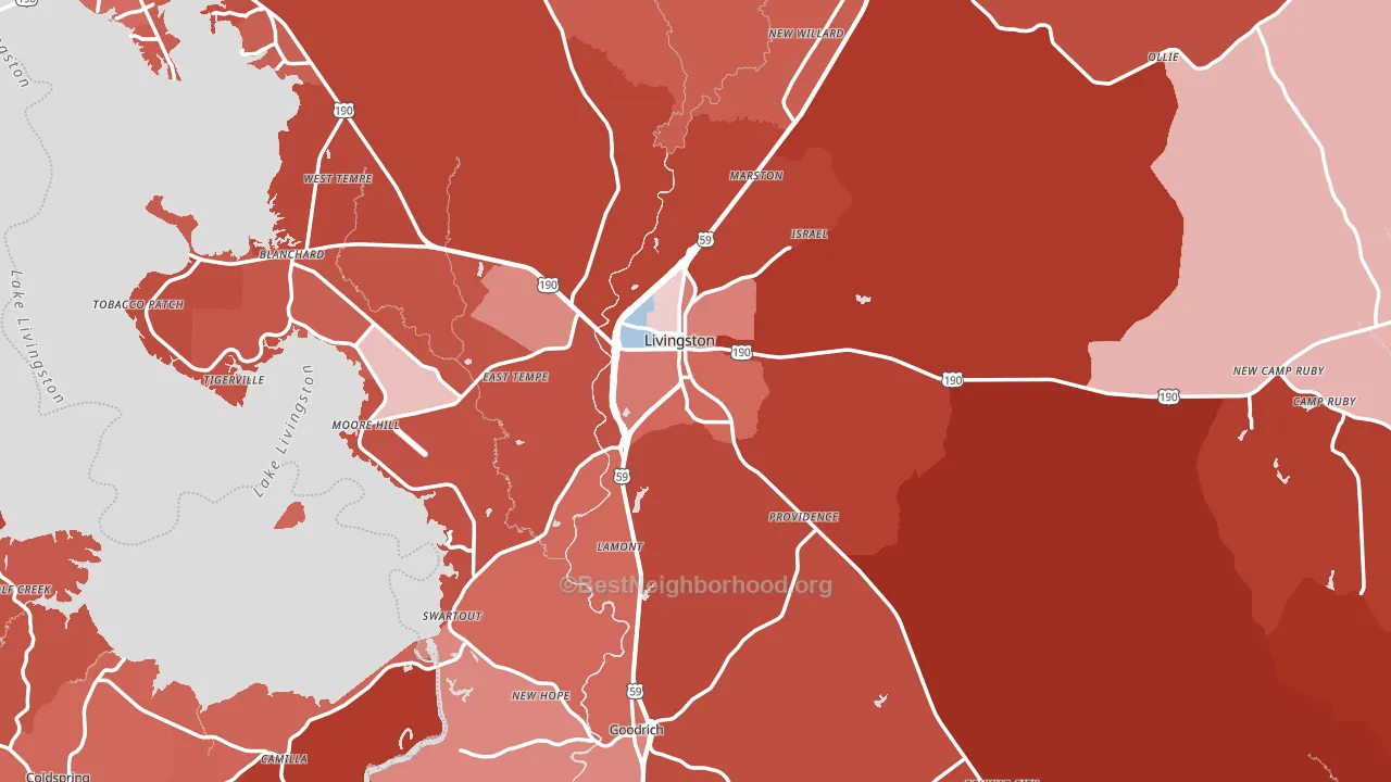 77351, TX block-group political-lean map