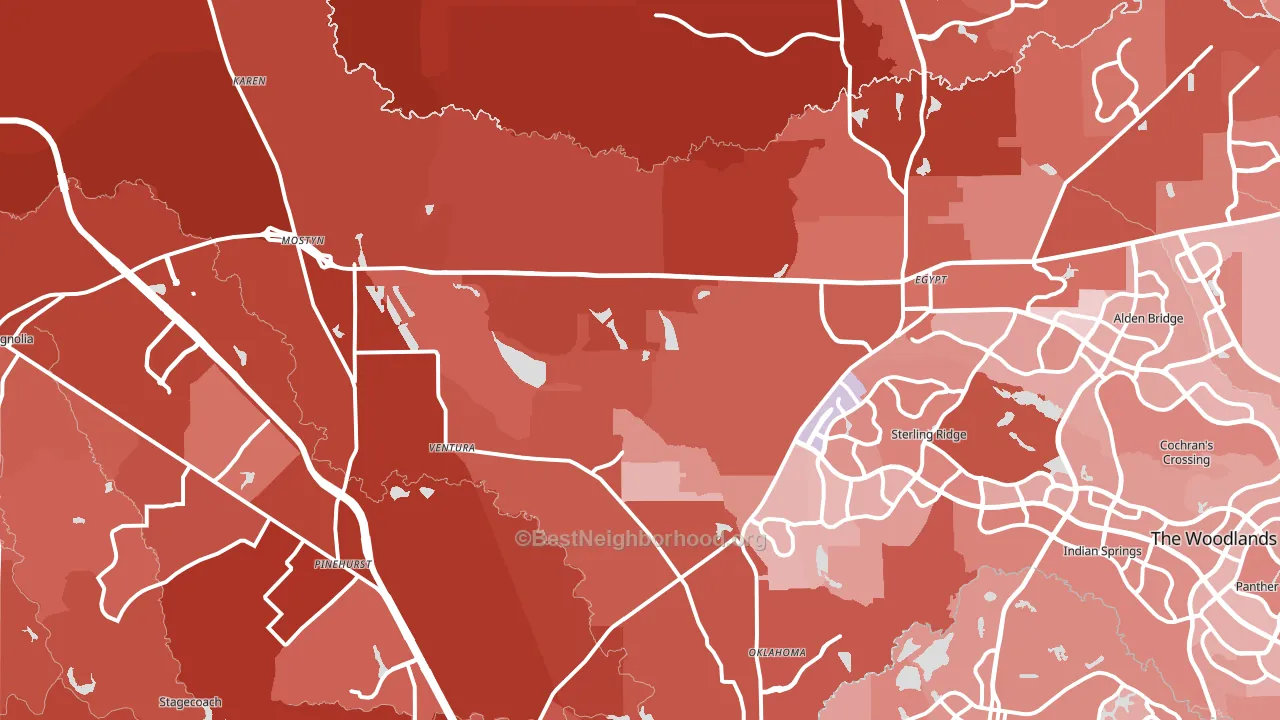 77354, TX block-group political-lean map