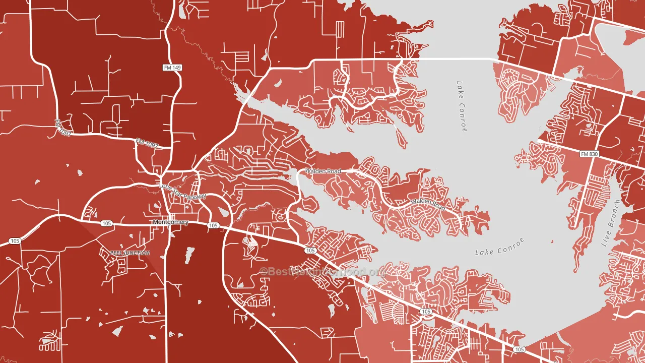 77356, TX block-group political-lean map