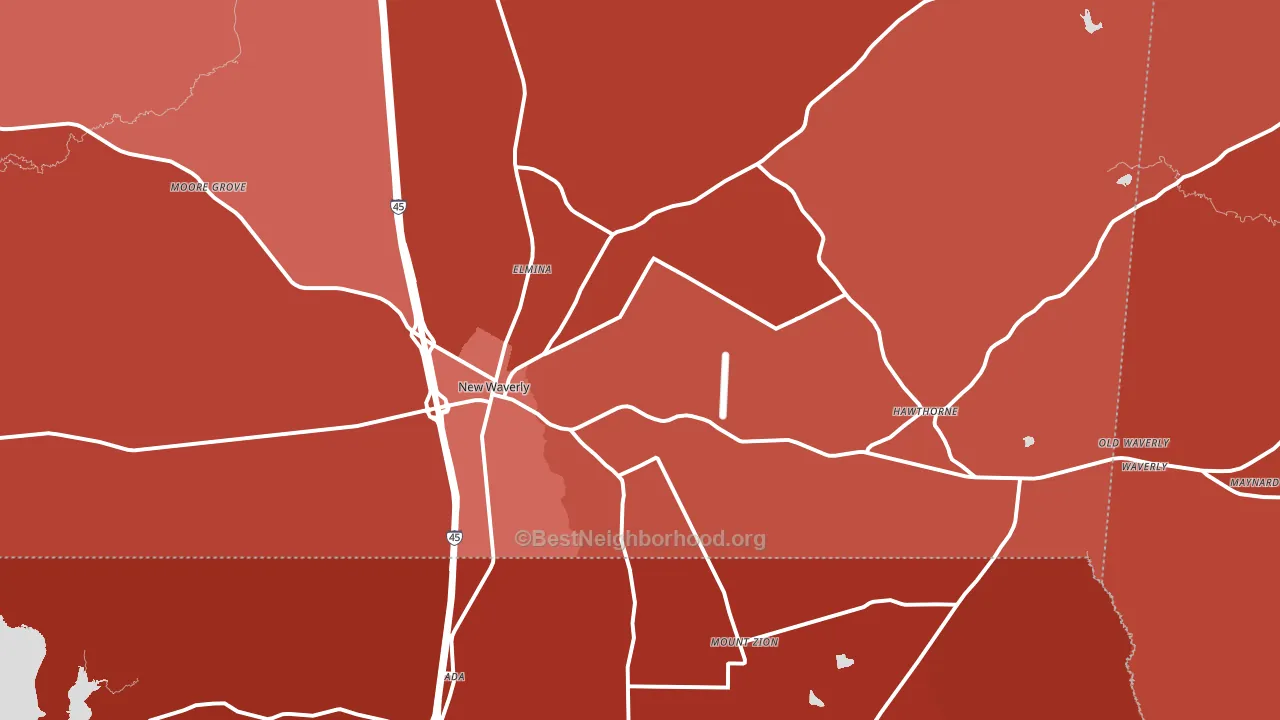 77358, TX block-group political-lean map