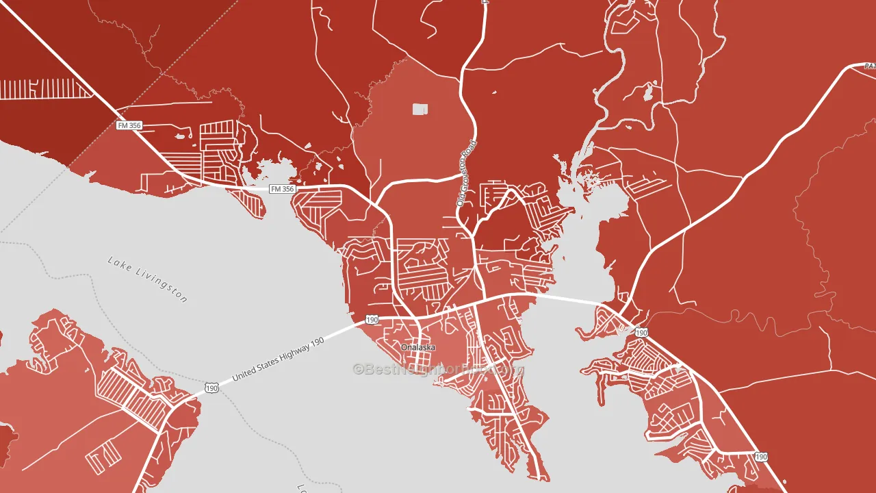 77360, TX block-group political-lean map