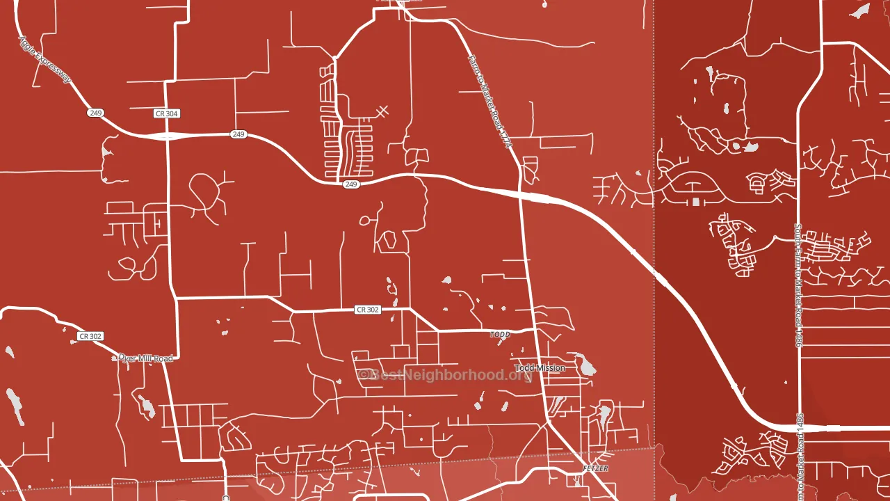 77363, TX block-group political-lean map