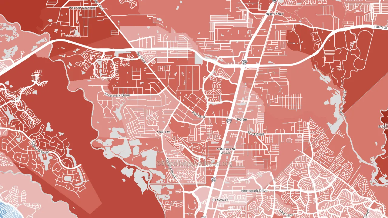 77365, TX block-group political-lean map