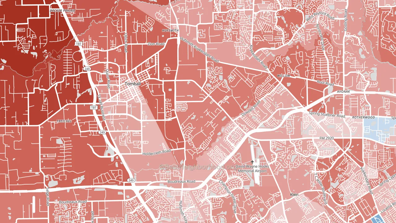 77375, TX block-group political-lean map