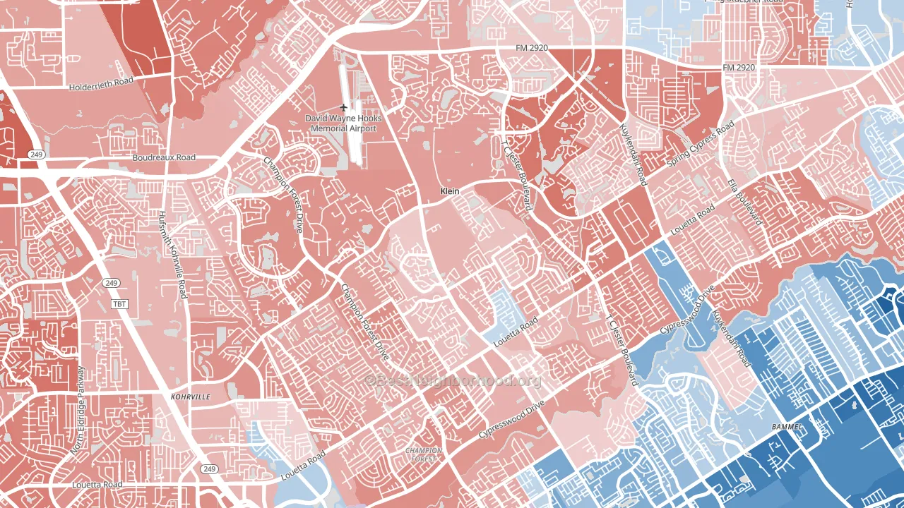 77379, TX block-group political-lean map