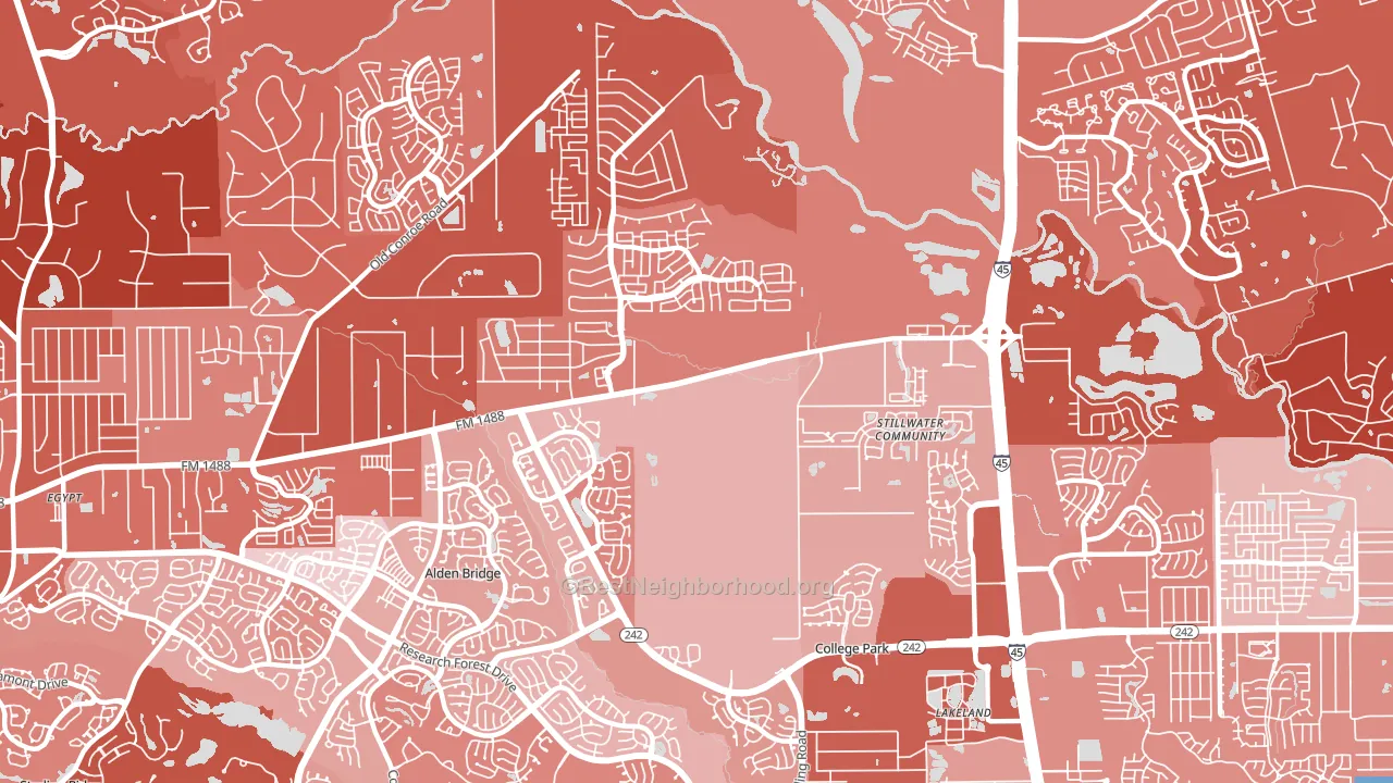 77384, TX block-group political-lean map