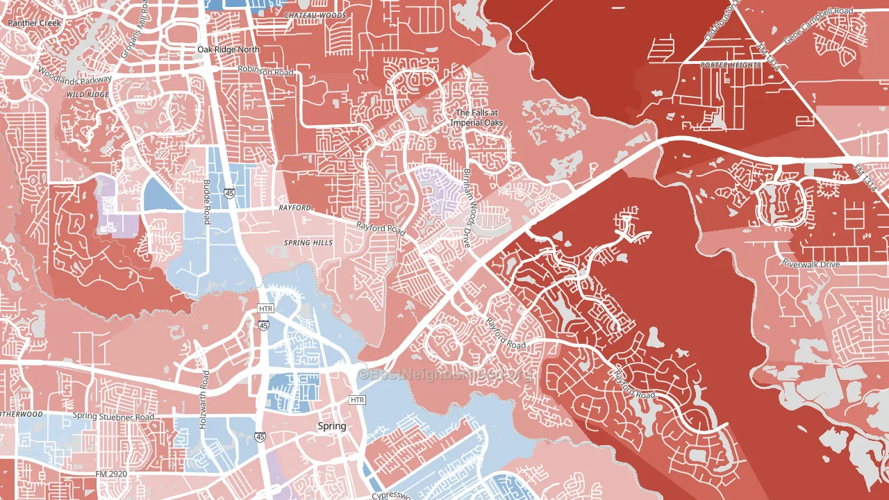 77386, TX block-group political-lean map