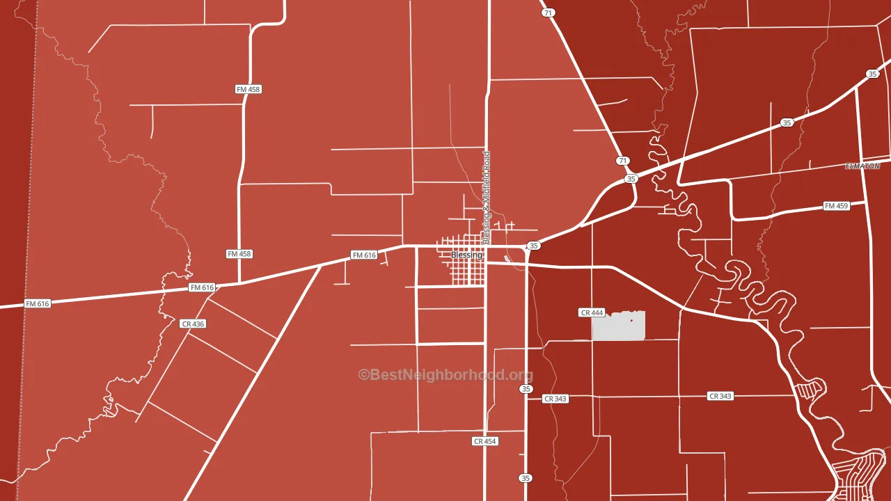 77419, TX block-group political-lean map