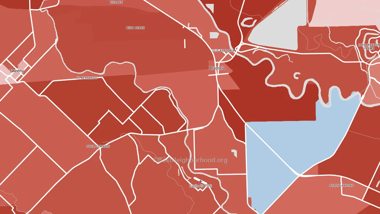 77422, TX block-group political-lean map