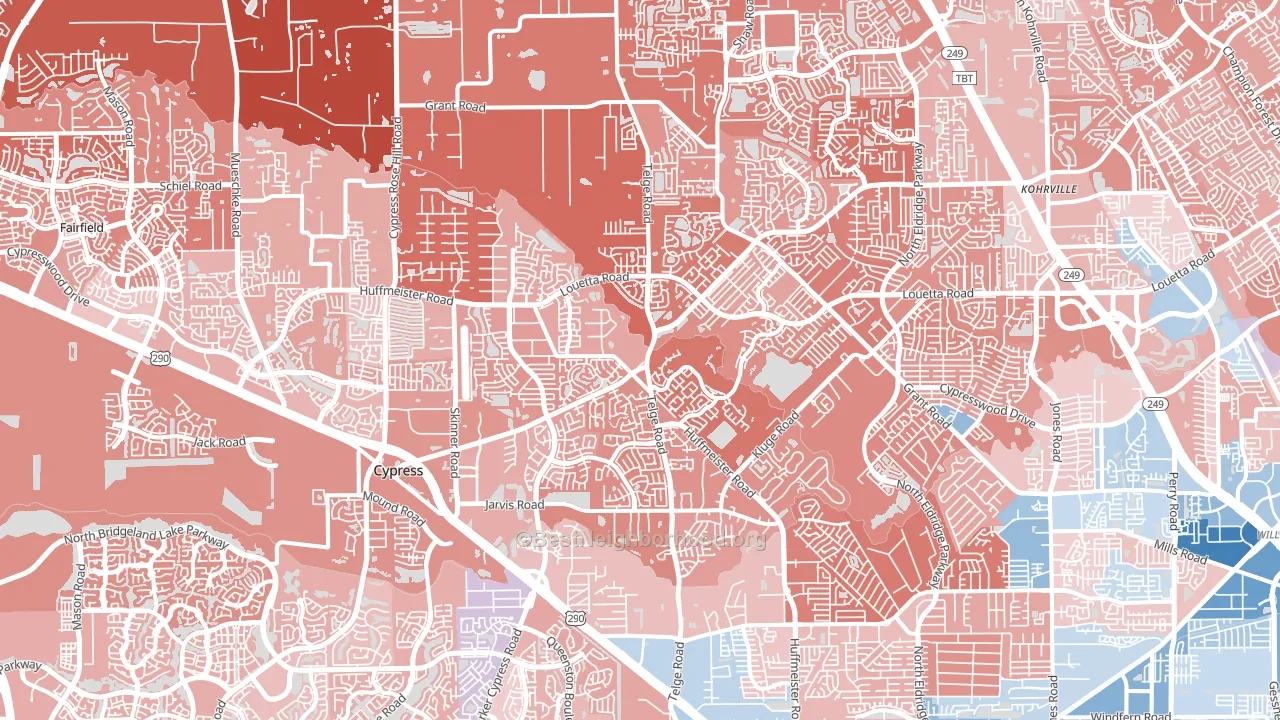 77429, TX block-group political-lean map