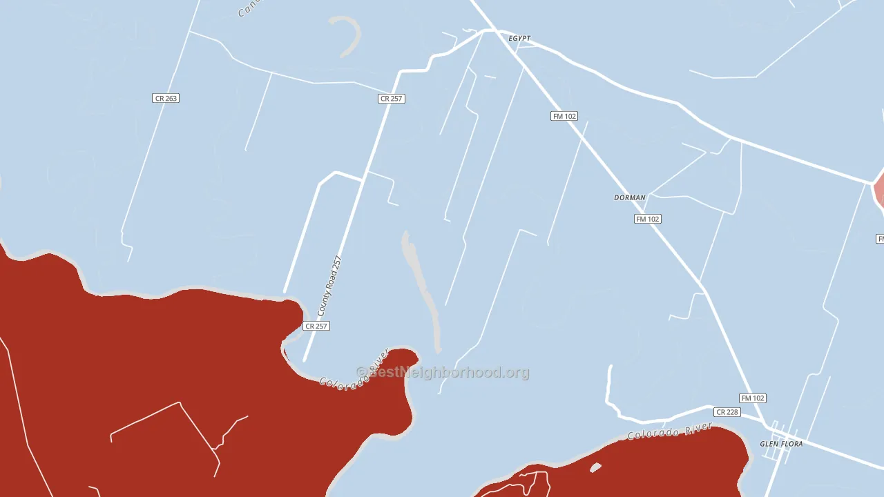 77436, TX block-group political-lean map