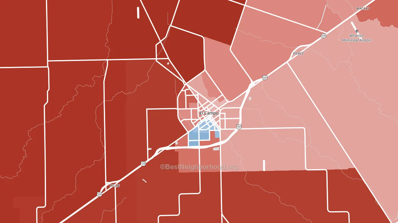 77437, TX block-group political-lean map