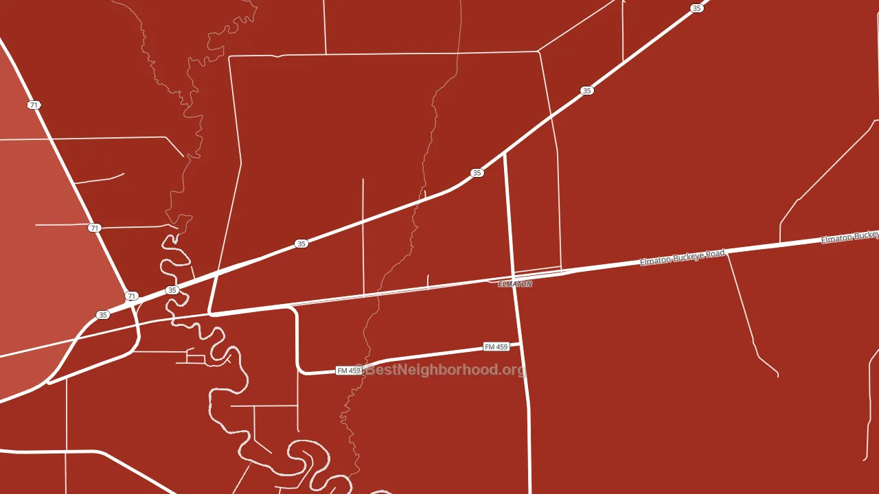 77440, TX block-group political-lean map