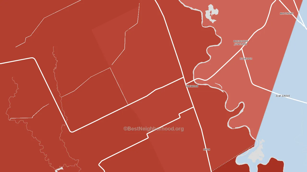77442, TX block-group political-lean map