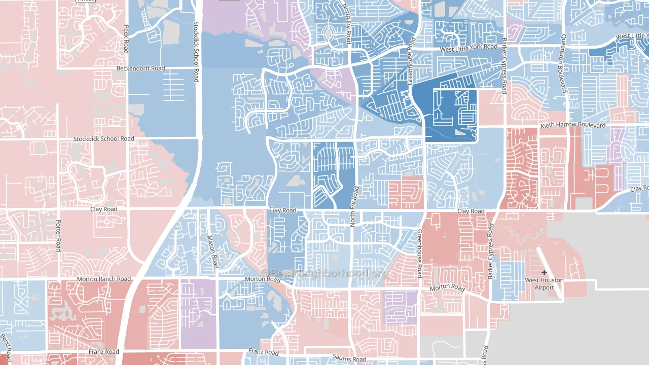 77449, TX block-group political-lean map