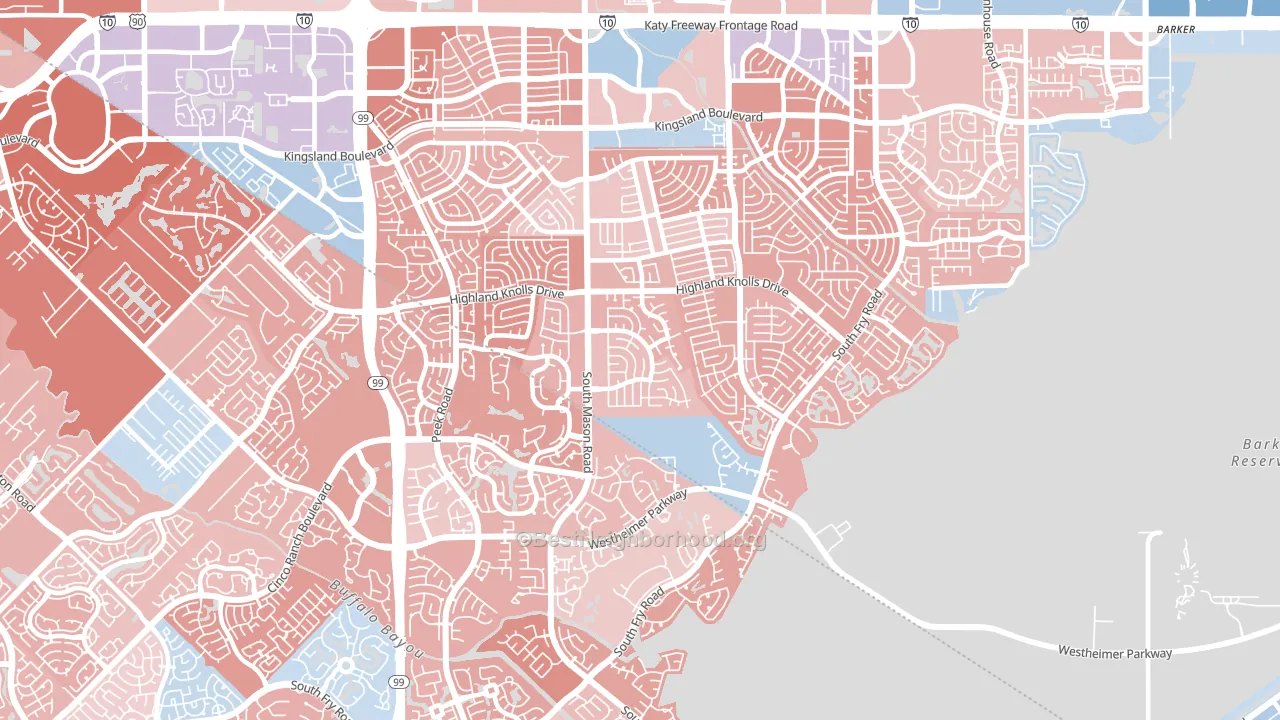 77450, TX block-group political-lean map
