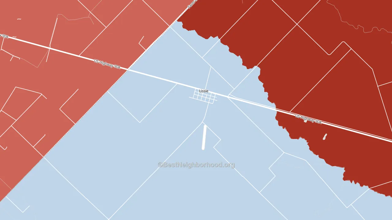 77454, TX block-group political-lean map