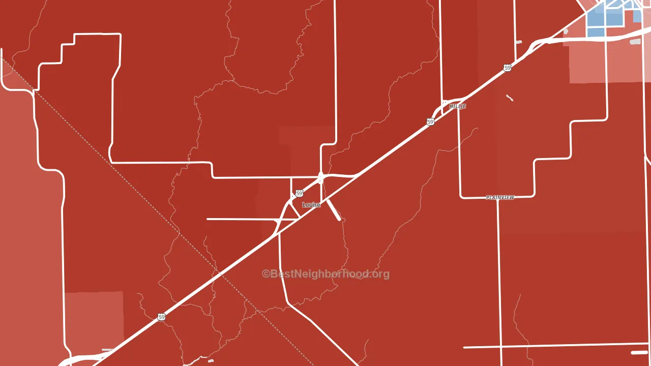 77455, TX block-group political-lean map