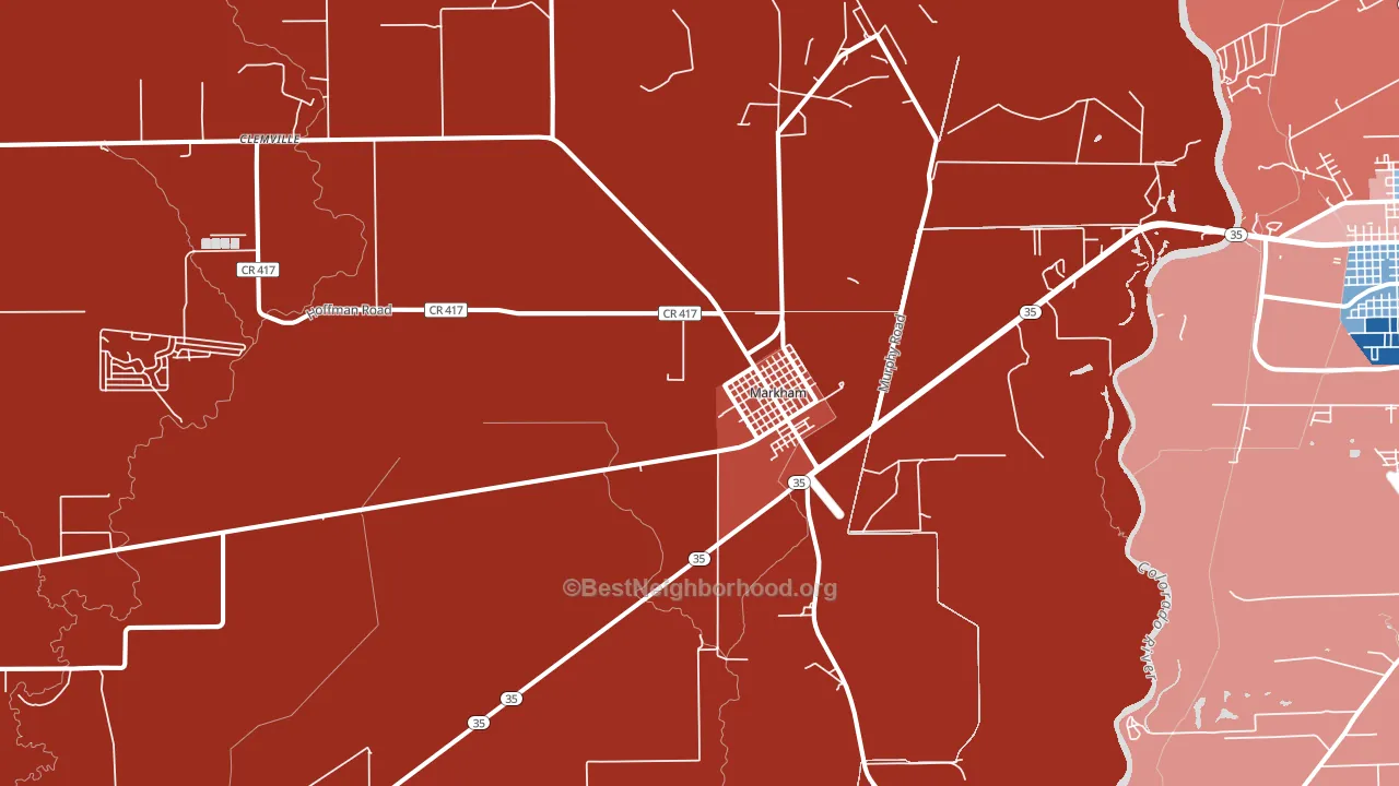 77456, TX block-group political-lean map