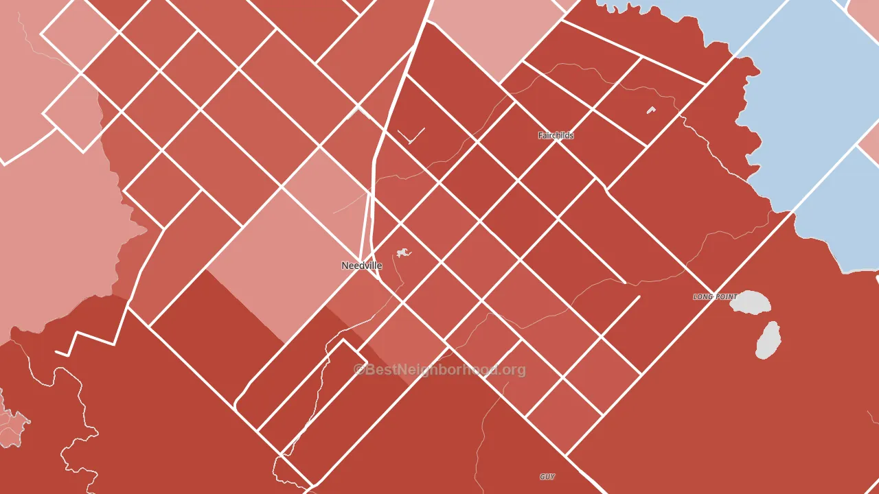 77461, TX block-group political-lean map