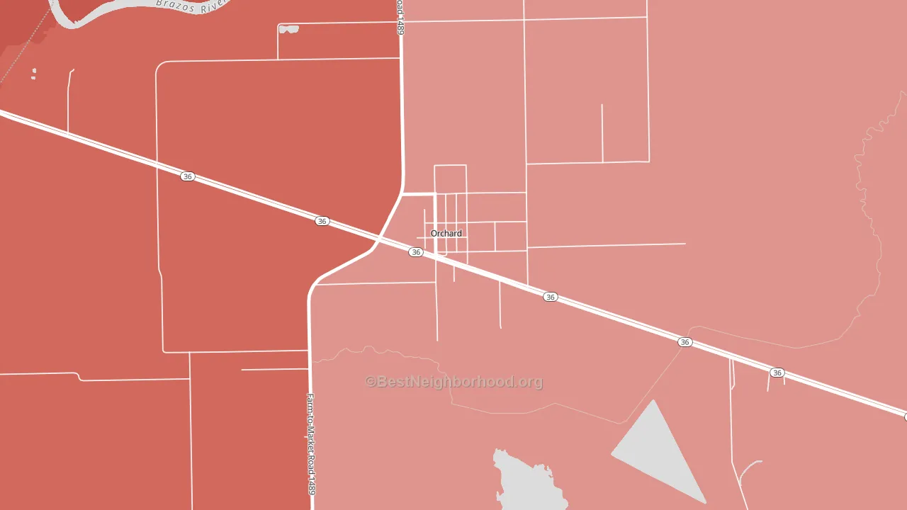 77464, TX block-group political-lean map
