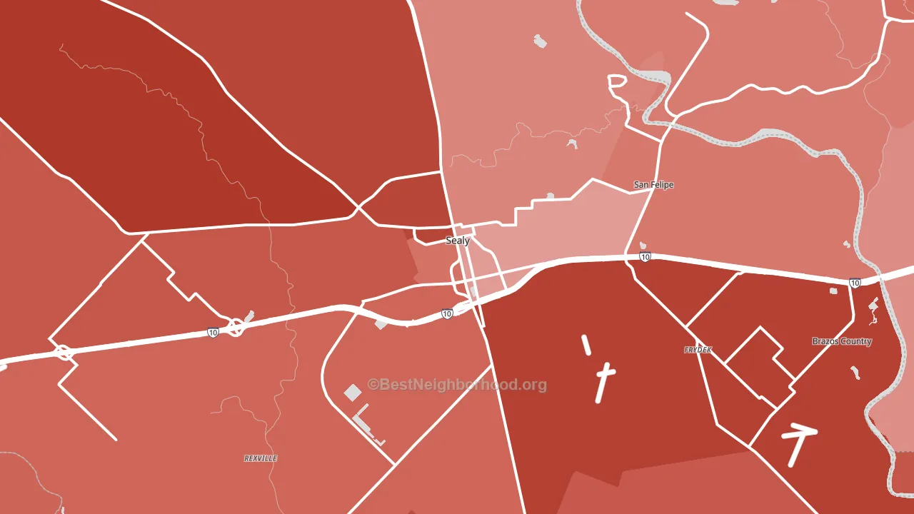77474, TX block-group political-lean map