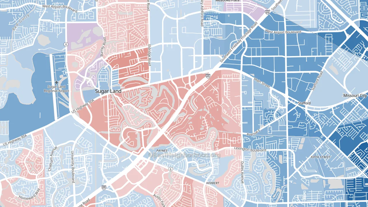 77478, TX block-group political-lean map
