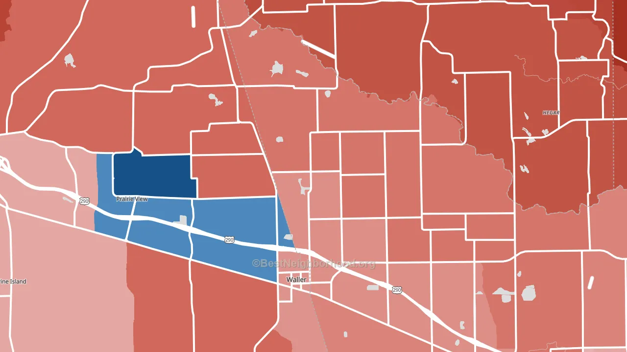 77484, TX block-group political-lean map