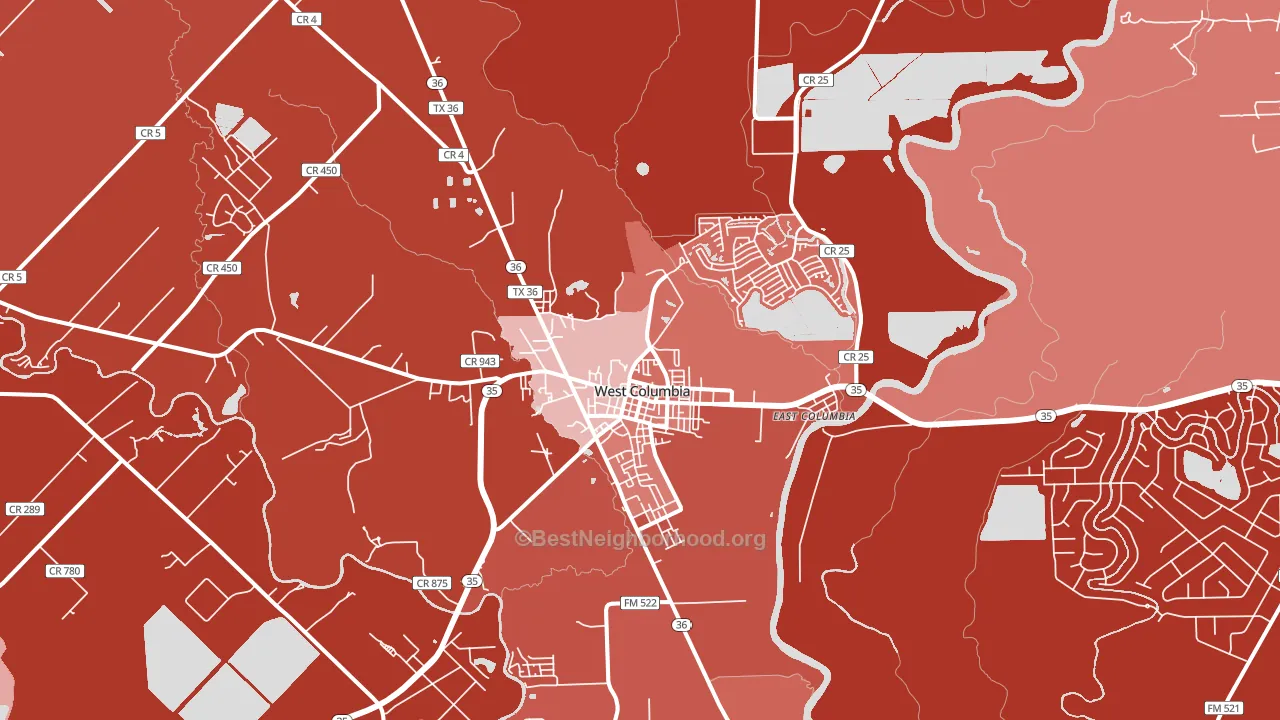 77486, TX block-group political-lean map