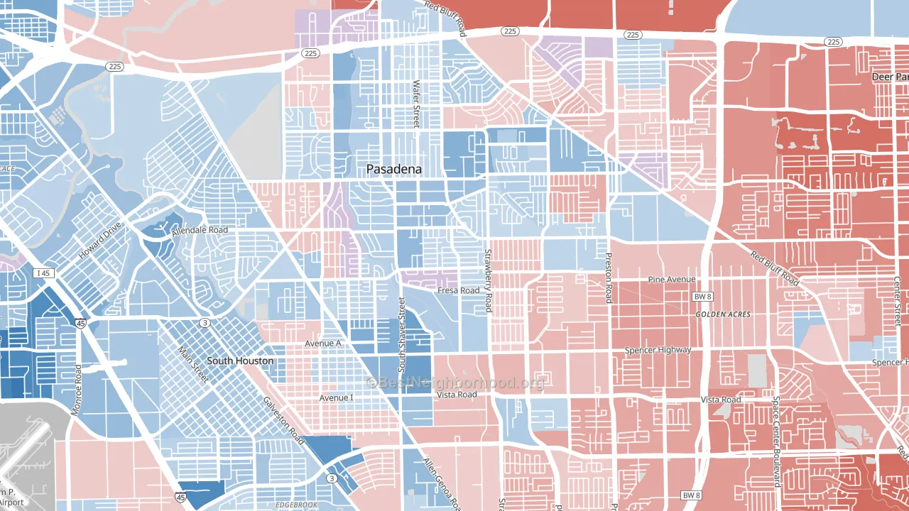 77502, TX block-group political-lean map