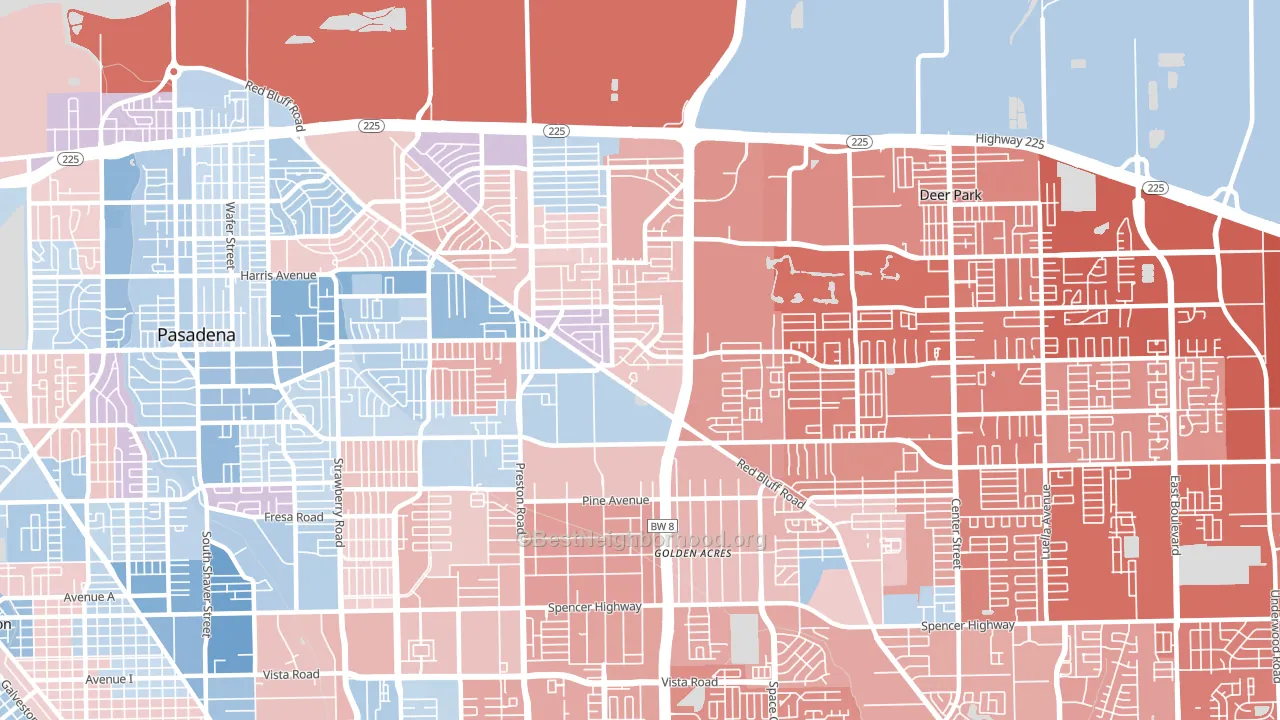 77503, TX block-group political-lean map