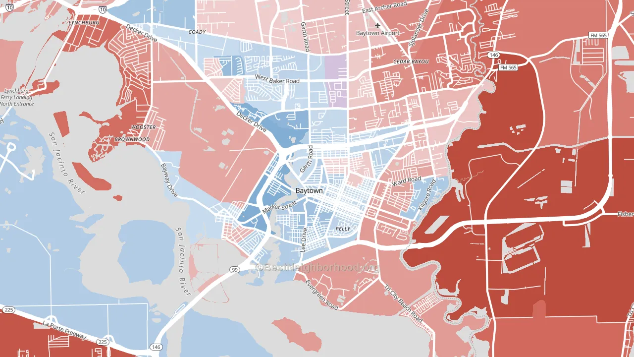 77520, TX block-group political-lean map