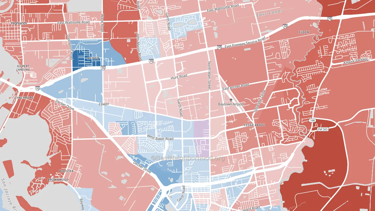 77521, TX block-group political-lean map