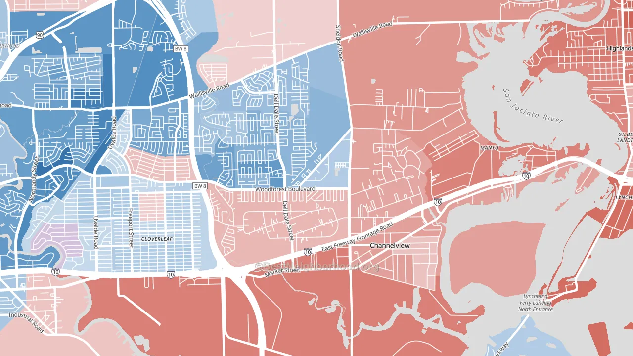 77530, TX block-group political-lean map