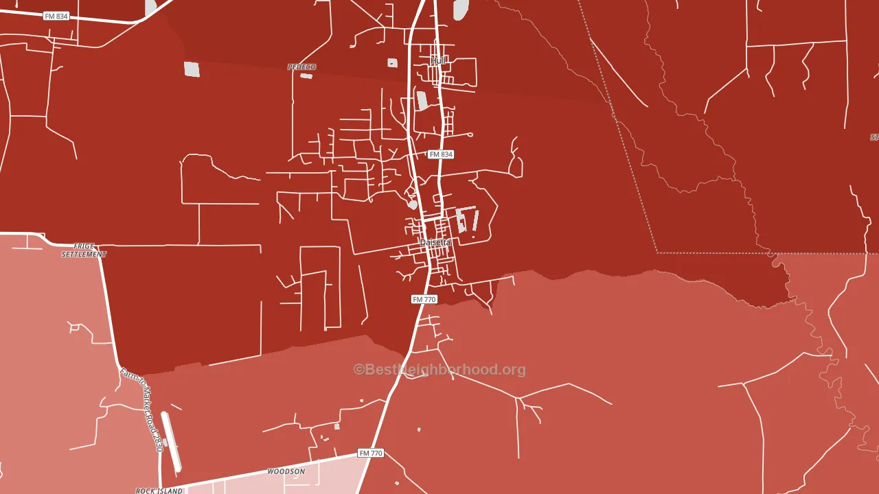 77533, TX block-group political-lean map