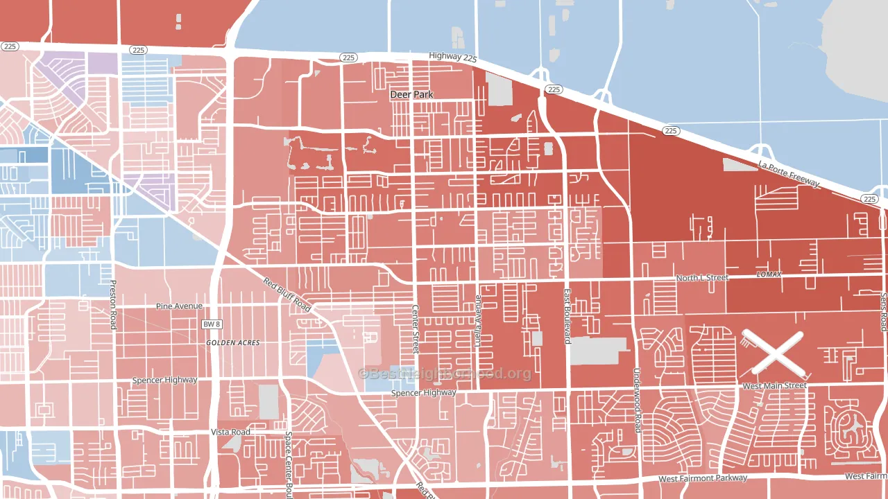 77536, TX block-group political-lean map