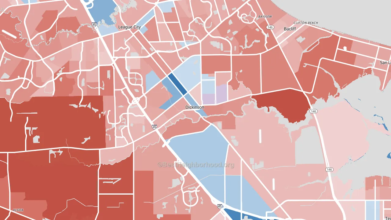 77539, TX block-group political-lean map