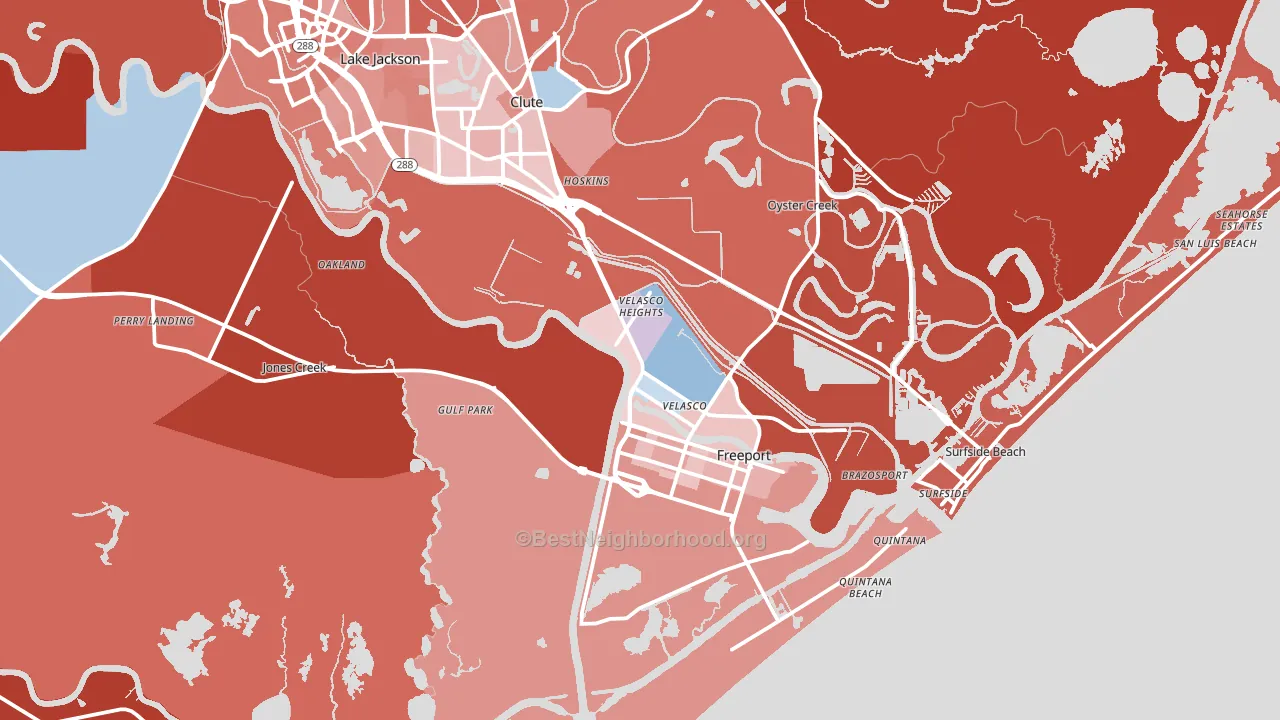 77541, TX block-group political-lean map