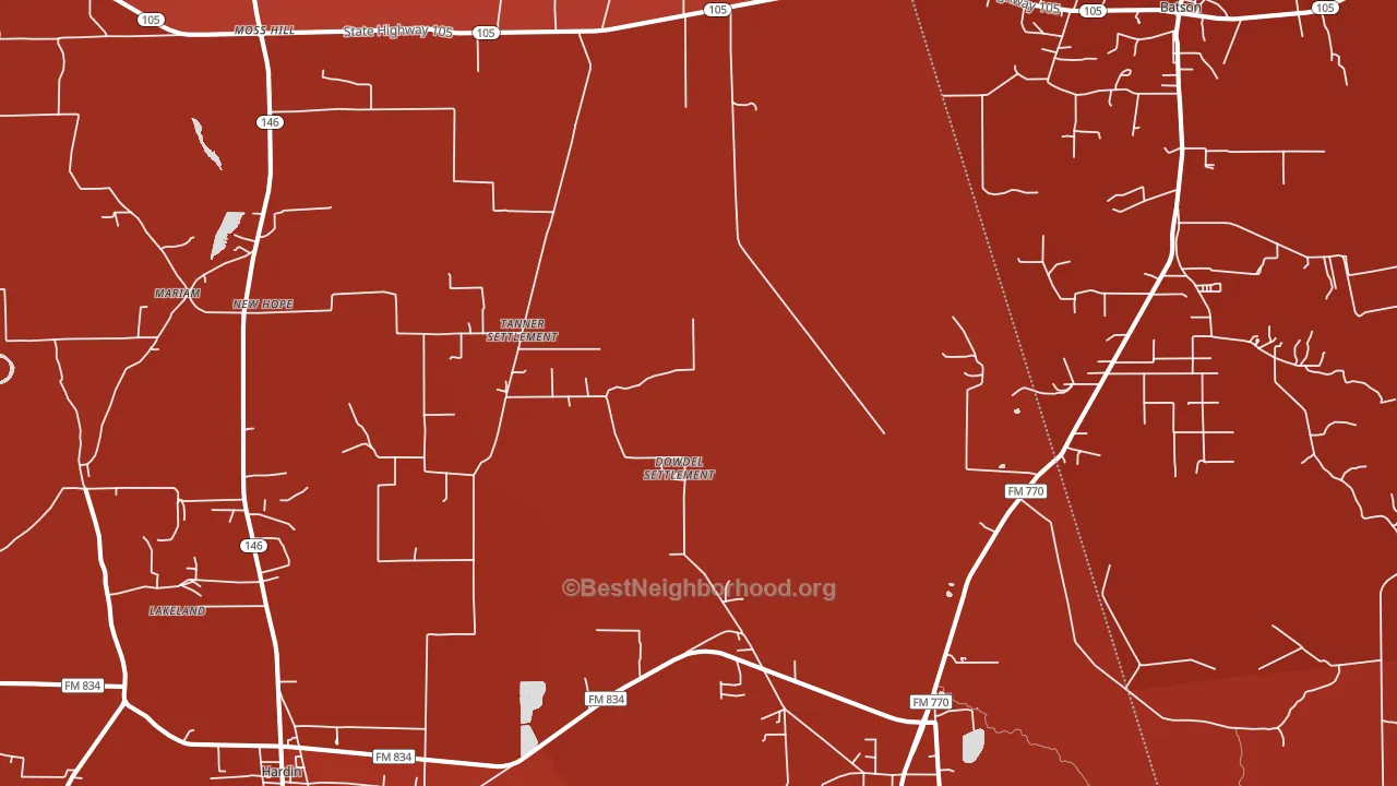 77564, TX block-group political-lean map