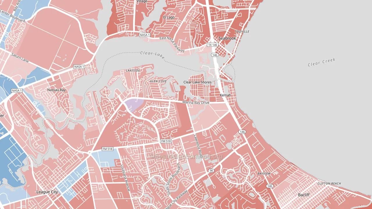 77565, TX block-group political-lean map