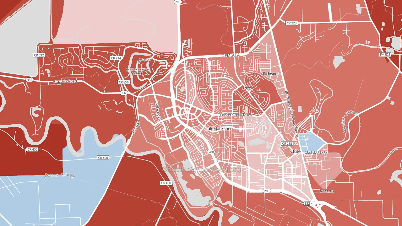 77566, TX block-group political-lean map