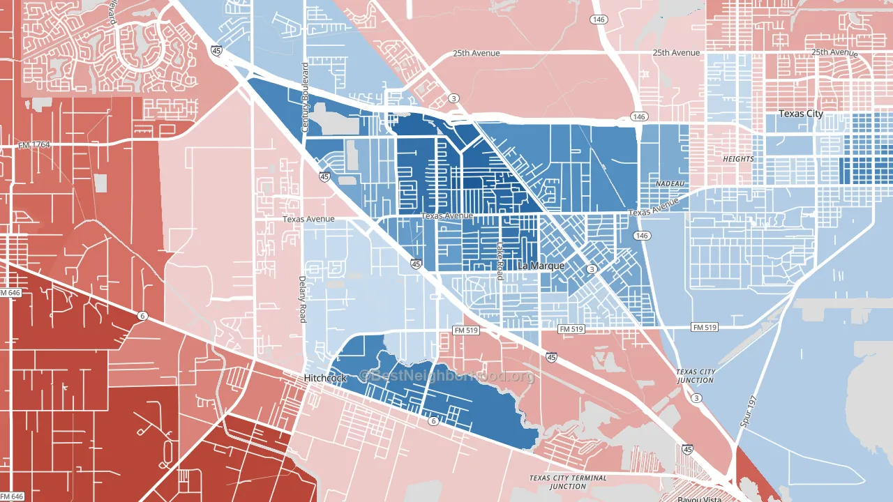 77568, TX block-group political-lean map
