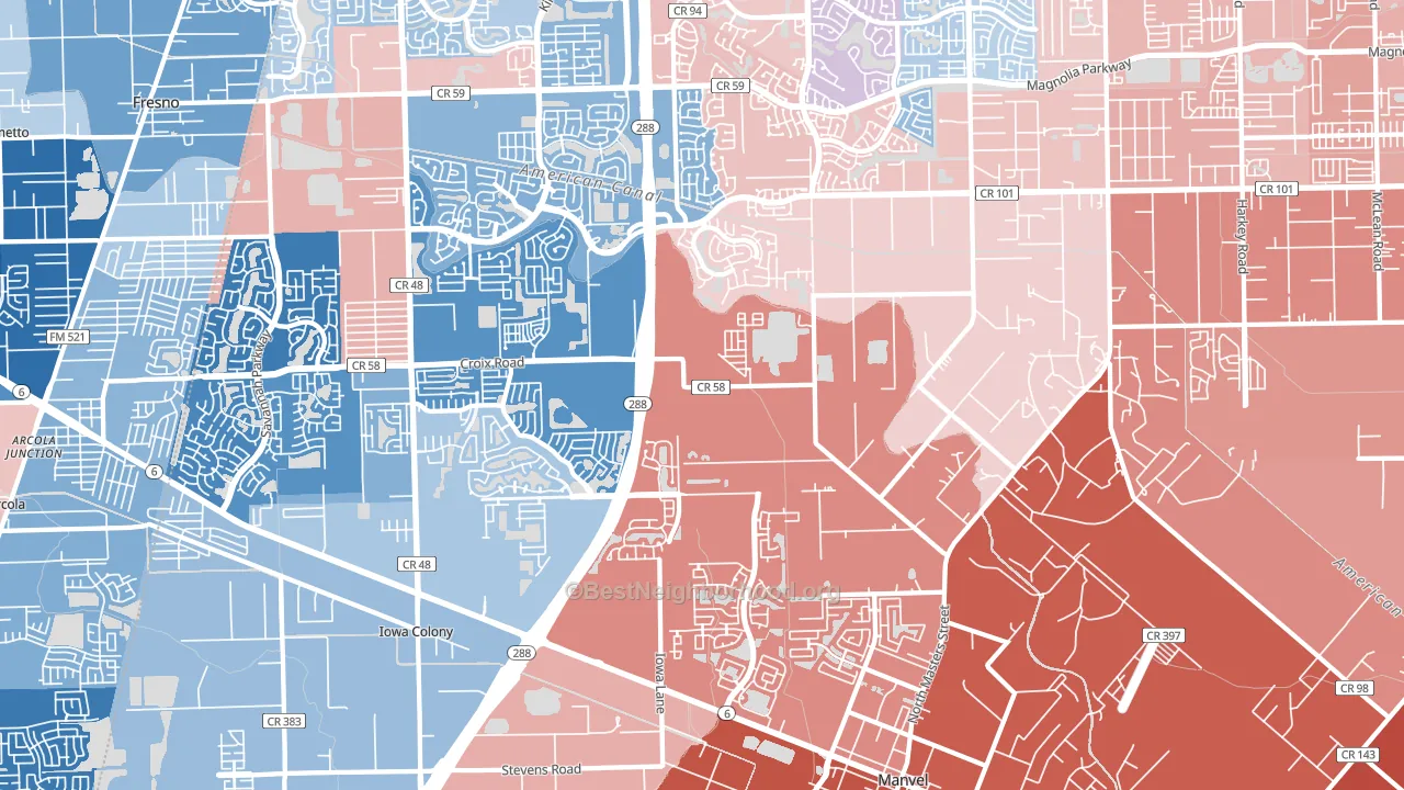 77578, TX block-group political-lean map