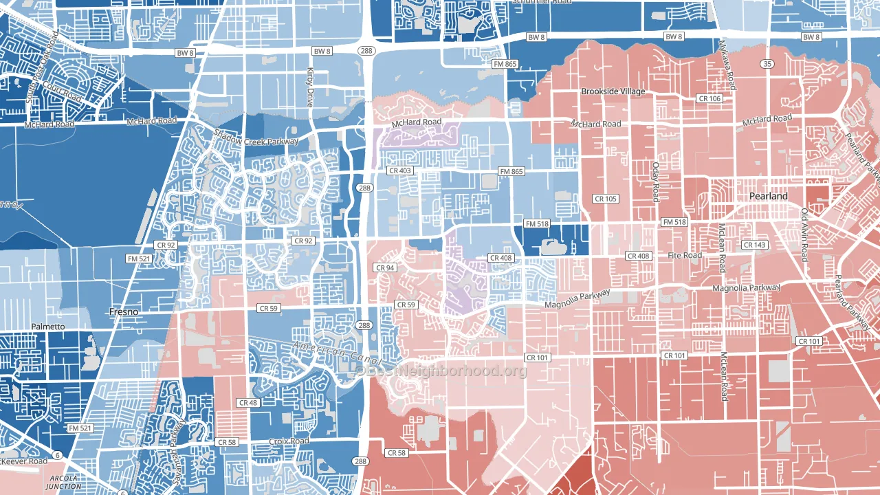 77584, TX block-group political-lean map