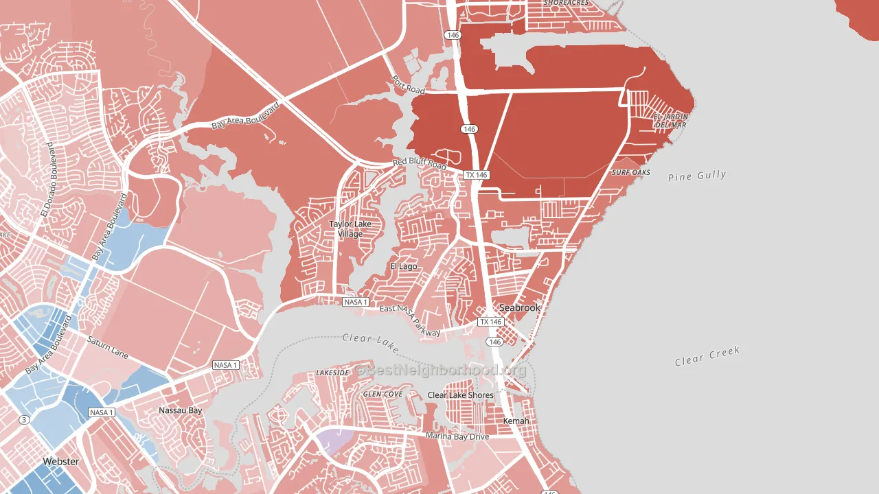 77586, TX block-group political-lean map