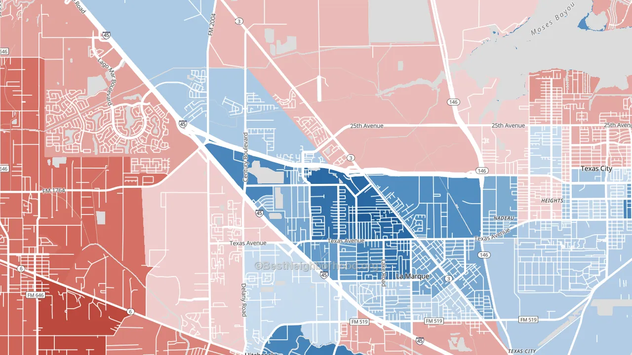 77591, TX block-group political-lean map